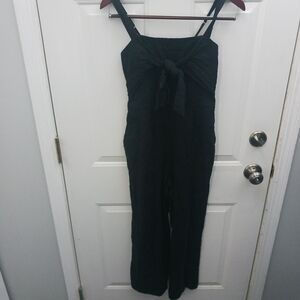 Abercrombie & Fitch Black Tie-Front Jumpsuit